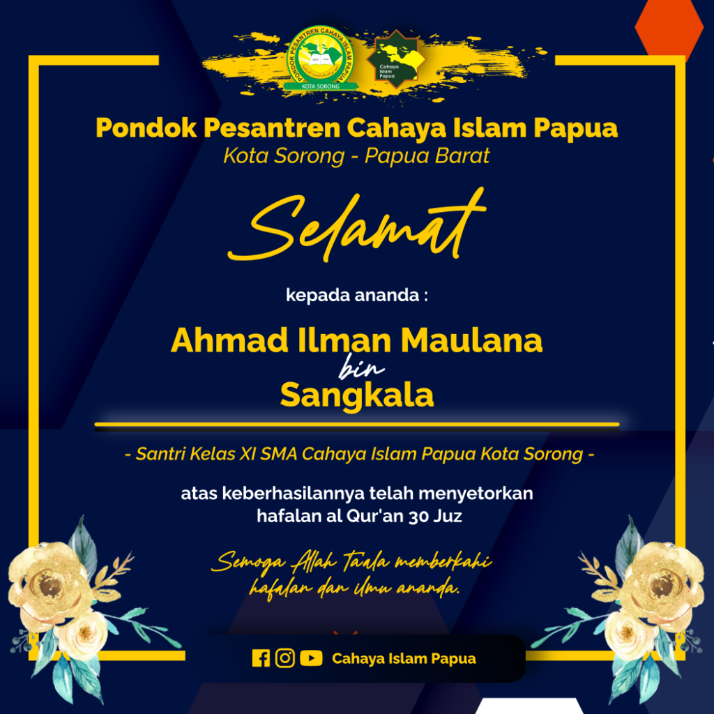 pesantren cahaya islam papua setoran hafalan 30 Juz