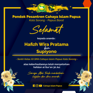 pesantren cahaya islam papua setoran hafalan 30 Juz