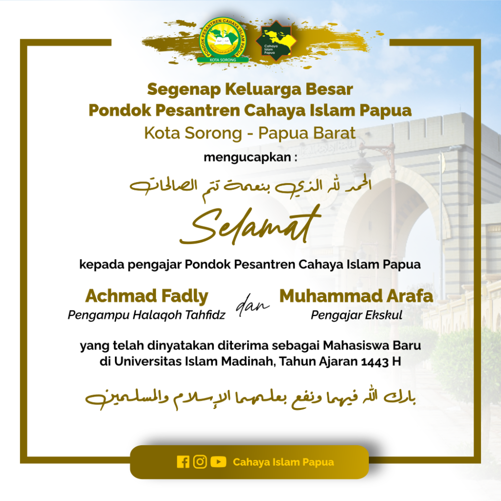 pengajar pesantren cahaya islam papua UIM
